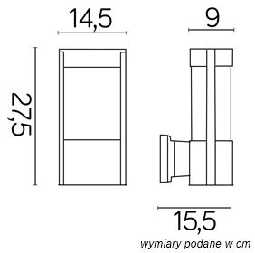 Luminaire de façade ELIS TY 0651 BL E27, 1 x 60 W, 230V, SU-MA