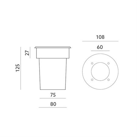 Luminaire au sol ENTRADA 2 chrome GU10 IP65 Kobi