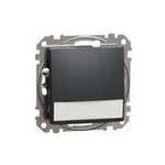Bouton avec étiquette et rétro-éclairage (12V Ac) anthracite IP20 SDD114143L Sedna Design Schneider Electric