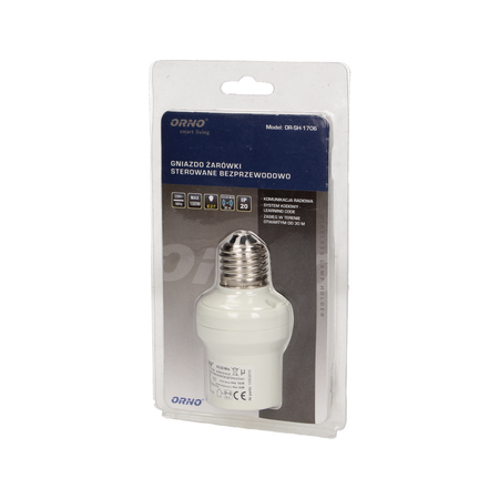 Prise pour ampoule à commande sans fil ORNO Smart Living, OR-SH-1706