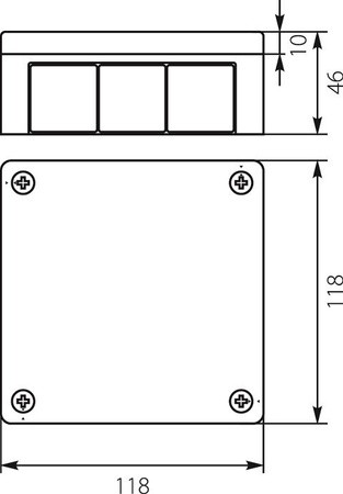 Boîte d'installation VP-51 sans bornes IP55 Elektro-Plast 61.155
