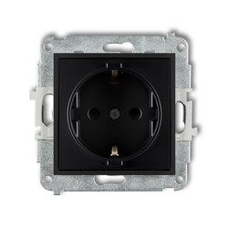 Mécanisme de prise simple avec terre SCHUKO 2P+Z noir mat 12MGP-1sp Karlik Mini