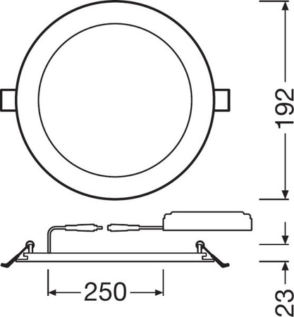 Luminaire DOWNLIGHT ALU 200 25 W 6500 K IP44/IP20 WT LEDVANCE