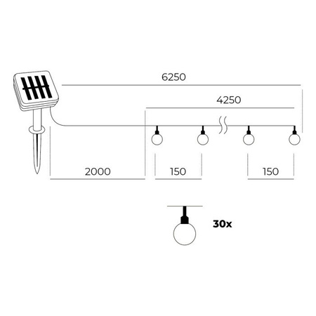 SOLAR 30 LED AURA 3000K LED2B lampe solaire