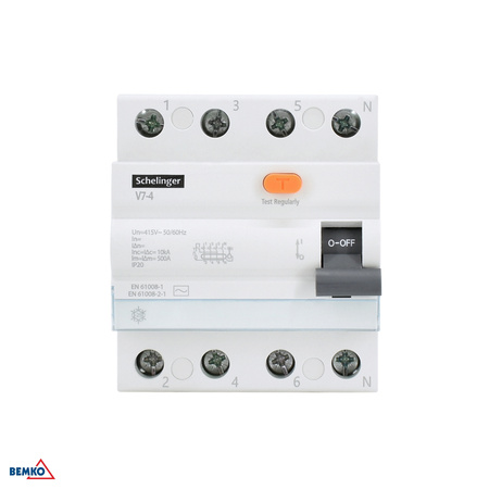 Disjoncteur à courant résiduel AC 4P 25A 30mA Schelinger