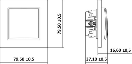 Mécanisme de bouton-poussoir, unipolaire (une touche, sans pictogramme) argent métallique 7MWP-4.1 Karlik Mini