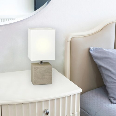 Lampe à poser ORLANDO blanc, brun E14 40W IP20 Rabalux