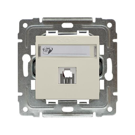 Prise téléphone simple avec étiquette sans cadre crème Dante KOS