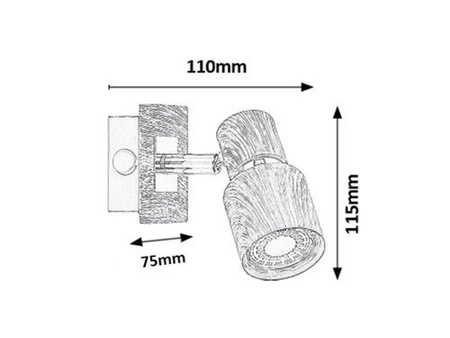 Applique MERKUR chrome, bois GU10 50W IP20 Rabalux