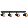 Plafonnier à 4 spots en saillie OVO 4 IP20 4xGU10 noir anneau doré EDO777243 Edo Solutions