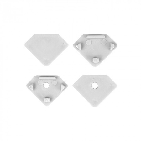 R02 profilé d'angle blanc + abat-jour laiteux 2m - Set : profilé, abat-jour, embouts