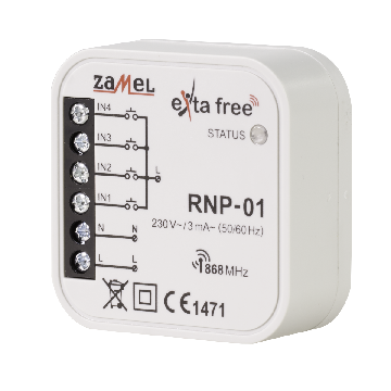 Émetteur sans fil; EXTA FREE; IP20; 230VAC; pour boîtier; 250m; RNP-01 ZAMEL
