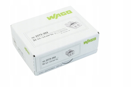 Bornes pour boîtes de dérivation COMPACT WAGO 2273-202 / Lot de 100pcs