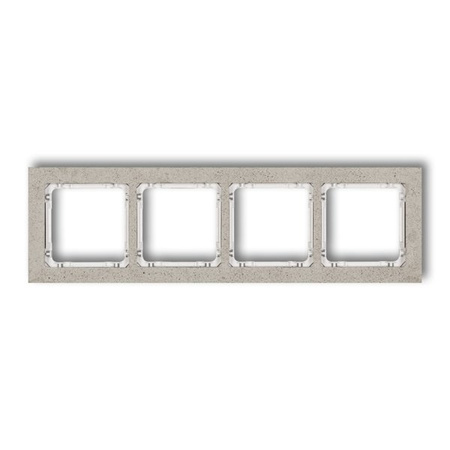 Cadre quadruple universel béton (cadre gris clair, fond blanc) gris clair Karlik Deco 27-0-DRB-4