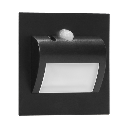 DRACO LED NEW 1,5W, luminaire encastré pour escaliers, 12VDC, 30lm, 4000K, noir, détecteur de mouvement et de crépuscule