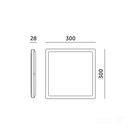 Plafond LED NIVERA SQUARE 18W 3CCT 3000/4000/6000K LX avec capteur de mouvement et crépusculaire IP54 blanc carré Kobi Premium