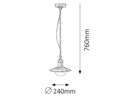 Suspension extérieure Oslo IP44 1xE27 blanc antique Rabalux 8740