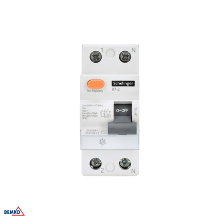Disjoncteur à courant résiduel AC 2P 40A 30mA Schelinger