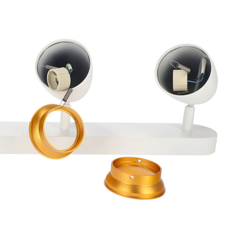 Plafonnier à 4 spots en saillie OVO 4 IP20 4xGU1 blanc anneau doré EDO777242 Edo Solutions