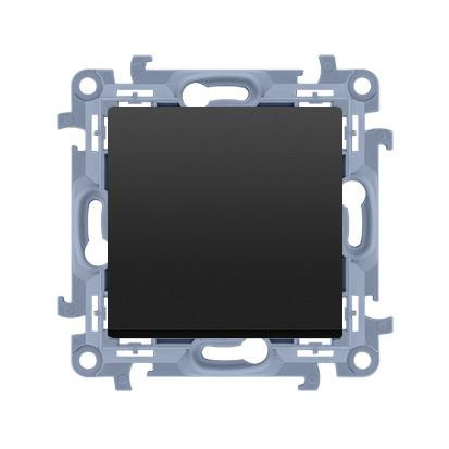 Interrupteur unipolaire (module) 10AX, 250V, bornes à vis noir mat Simon10 CW1.01/49