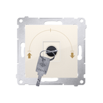 Simon 54 Premium  Crème bouton-poussoir  "store" à clé momentanée 3 positions "I-0-II, 2 contacts N/O, sortie de clé en position 0, DPZK.01/41