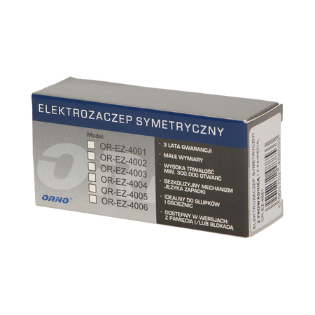 Gâche électrique symétrique avec rail de guidage, avec mémoire, MINI Orno OR-EZ-4021