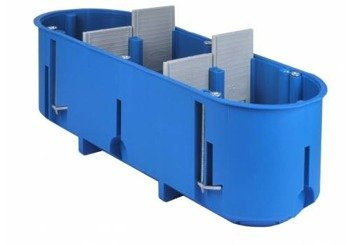 Boîte d'encastrement pour parois creuses, plaque de plâtre 3 x 60 mm, profonde, 3 volets MULTIBOX Simet P3x60D