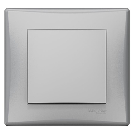 Interrupteur simple va-et-vient, avec plaque, aluminium - Sedna Schneider