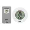 Station météo sans fil avec mesure de la température extérieure et intérieure, blanche et grise