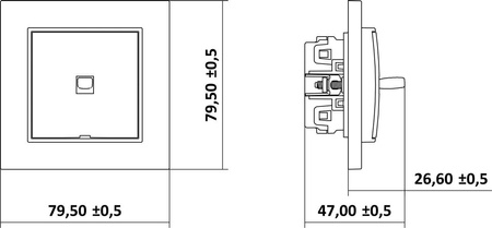 Mécanisme de bouton-poussoir, unipolaire (une touche, sans pictogramme) de style américain blanc MWPUS-4.1 Karlik Mini