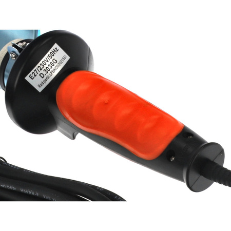 Luminaire d'atelier à main PL-2 E27 noir et orange 5m D.3036G Pawbol