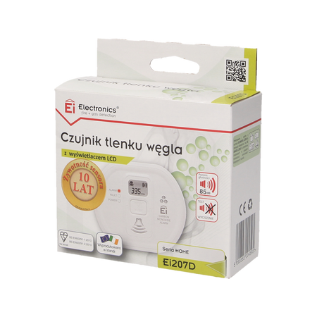 Détecteur de monoxyde de carbone (CO) avec affichage, Ei IRLANDIA , Ei207D, Orno