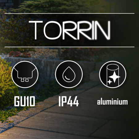 Borne lumineuse extérieure TORRIN 55cm IP44 GU10 220-240V noir EDO777716 EDO Solutions