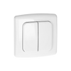 Double interrupteur en surface pour la commande à distance d'interrupteurs et de prises encastrés, avec émetteur radio, ORNO Smart Home
