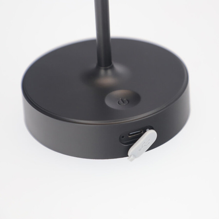 Lampe de table NELI, 2,7W LED, noir, avec batterie 2200mAh, IP54, couleur chaude, 200lm, 33cm, EDO777641 EDO Solutions