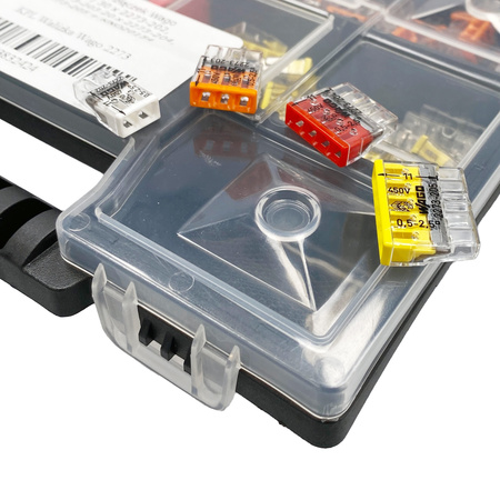 Lot de bornes d'accordement Wago 2273 | 30 x 2273-202, 30 x 2273-203 20 x 2273-204, 20x 2273-205 + mallette KNO20154