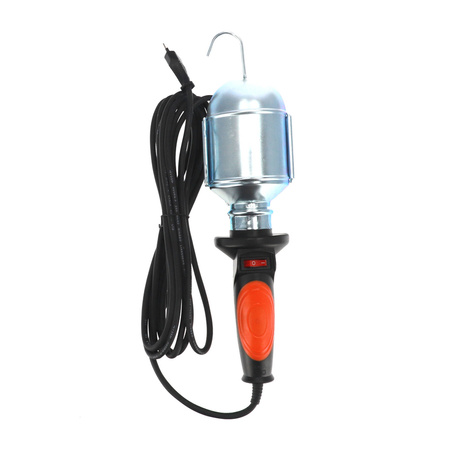 Luminaire d'atelier à main PL-2 E27 noir et orange 5m D.3036G Pawbol