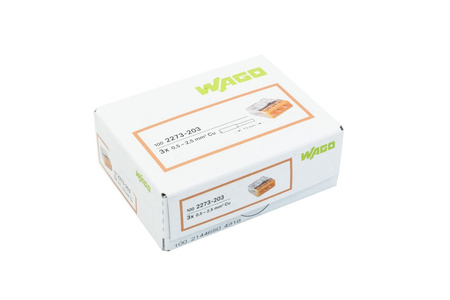 Bornes pour boîtes de dérivation COMPACT WAGO 2273-203 / Lot de 100pcs
