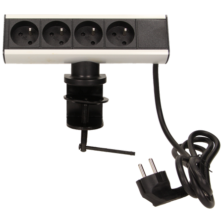 Prise de bureau avec support de montage 4x2P+Z et câble 1,8m Orno