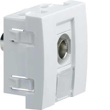 Prise BNC Systo traversante 2 modules Blanc WS273