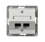 Boîtier pour prise simple de type Keystone oblique, blanc Ospel Impresja GPK-2YS/p/00
