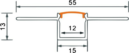 Profilé d'encastrement GP02 noir + diffuseur 2m + embouts Eco Light