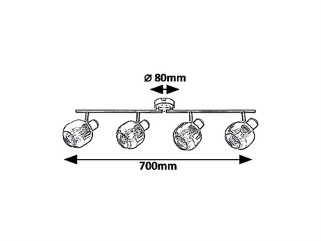 SALAZAR 4xE14 chêne verre fumé Rabalux 5400