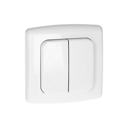 Double interrupteur en surface pour la commande à distance d'interrupteurs et de prises encastrés, avec émetteur radio, ORNO Smart Home