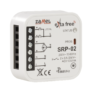 Pilote de stores; EXTA FREE; IP20; 230VAC; NO x2; pour boîtier; SRP-02 ZAMEL