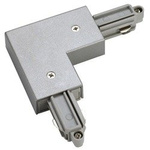 Connecteur angulaire pour rails monaphasé, mise à la terre interne, gris argent 143062 SLV