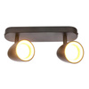 Plafonnier à 2 spots en saillie OVO 2 IP20 2xGU10 noir anneau doré EDO777239 Edo Solutions