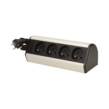 Prise de bureau avec support de montage 4x2P+Z et câble 1,8m Orno