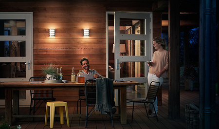 Applique de façade extérieure avec détecteur de mouvement LED PYTHON 3,8W 2700K 800lm IP44 acier inoxydable Philips