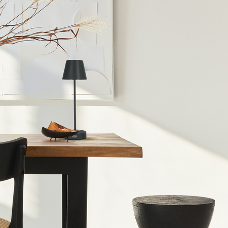 Lampe de table NELI 2,7W LED, CCT+RGB grise, avec batterie, 2200mAh, IP54, 200lm, 33cm, EDO777720 EDO Solutions